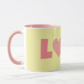 Retro stijl hart liefde roze Mok Cup (Links)