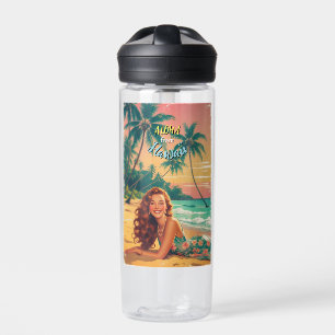 Retro stijl Hawaiaanse reis Aloha uit Hawaï Waterfles