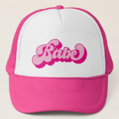 Retro Stijl Heet Roze Babe Bachelorette Party Trucker Pet (Voorkant)