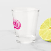 Retro Stijl Heet Roze Bruid Bachelorette Party Shot Glas (Rechts)