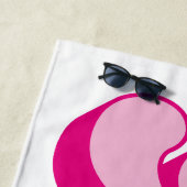 Retro Stijl Heet Roze Bruid Bachelorette Weekend Strandlaken (In situ)