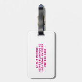 Retro stijl heet roze bruid vrijgezellenweekend bagagelabel (Achterkant verticaal)