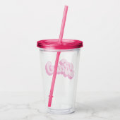 Retro stijl hete roze Babe vrijgezellenfeest Acryl Drinkbeker (Achterkant)
