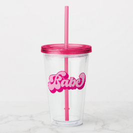 Retro stijl hete roze Babe vrijgezellenfeest Acryl Drinkbeker