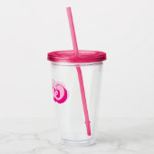 Retro stijl hete roze bruid vrijgezellenfeest acryl drinkbeker (Links)
