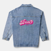 Retro stijl hete roze bruid vrijgezellenfeest denim jacket (Achterkant)