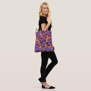 Retro stijl Hippie bloemen gepersonaliseerd Tote Bag