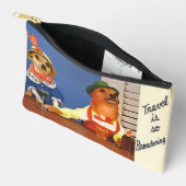 Retro stijl hond reizen toilettas etui (Open)