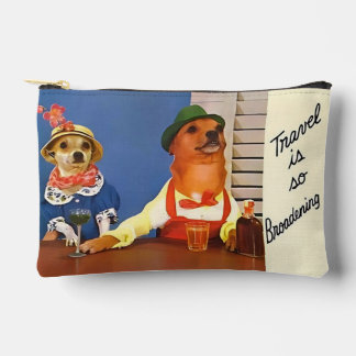 Retro stijl hond reizen toilettas etui