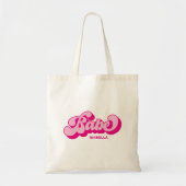 Retro stijl Hot roze babe bruidsmeisje gepersonali Tote Bag (Voorkant)