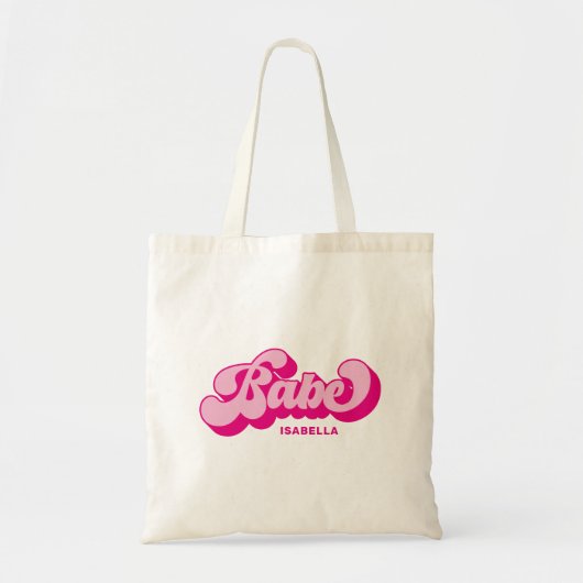Retro stijl Hot roze babe bruidsmeisje gepersonali Tote Bag (Voorkant)