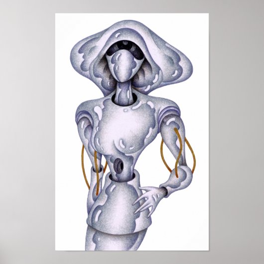 Retro-stijl humanoïde robot. poster (Voorkant)