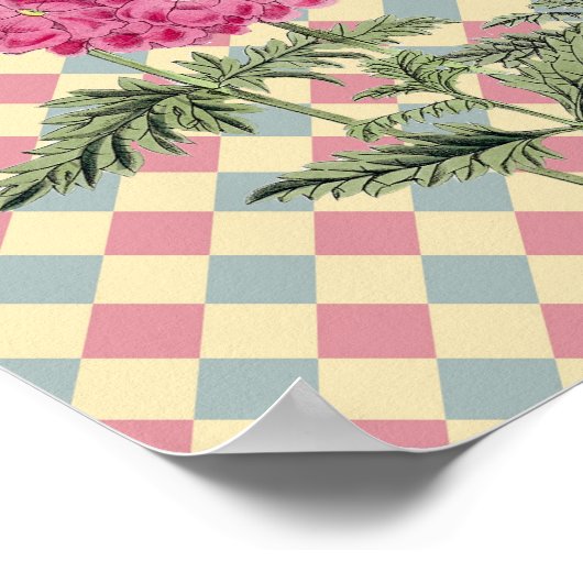 Retro stijl Hydrangea Flower Art Poster (Hoek)