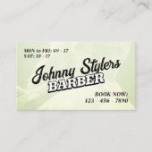 Retro  stijl illustratie kapperszaak visitekaartje (Voorkant)