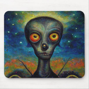 Retro Stijl Insectachtige Alien Muismat