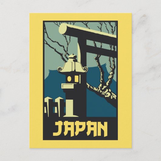 Retro stijl Japan reizen adverteren Briefkaart (Voorkant)