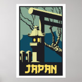Retro  stijl Japan reizen adverteren Poster (Voorkant)