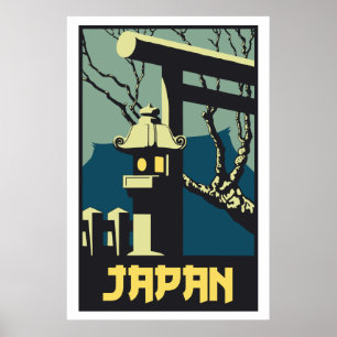 Retro  stijl Japan reizen adverteren Poster