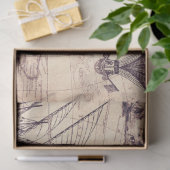 Retro stijl kaartpatroon, wereldkaarten thema tissuepapier (Geschenk)