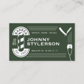 Retro stijl kapperszaak visitekaartje (Voorkant)