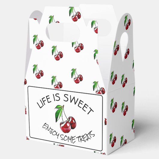 Retro stijl kersen Snoep of cupcake doos Bedankdoosjes (Geopend)