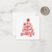 Retro stijl Kerst vakantie vreugde Rood Wit Aangep Notitiekaartje (Voorkant / Achterkant in situ)