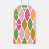 Retro stijl kerstcadeaus - roze harlekijn cadeaulabel (Achterkant)