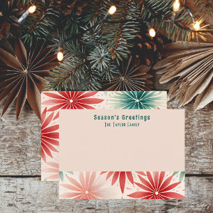 Retro Stijl Kerstmis Seizoensgroeten Notitiekaartje