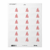 Retro Stijl Kerstvakantie Rood Wit Blank Etiket (Full Sheet)