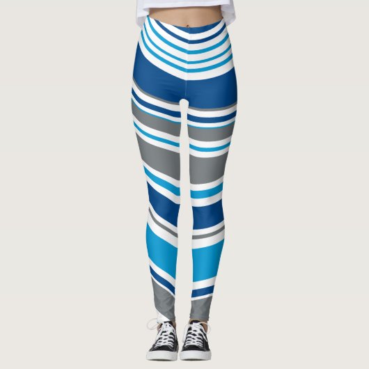 Retro stijl kleuren Golven  Leggings (Voorkant)