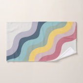 Retro stijl kleurrijke diagonale golven ontwerp bad handdoek (Handdoek)
