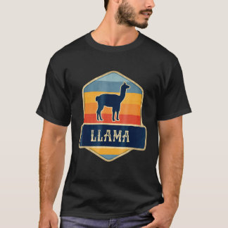 Retro stijl lama ouderwetse lama liefhebber t-shirt