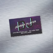 Retro stijl lijn patroon DJ Magnetisch Visitekaartje (Voorbeeld)