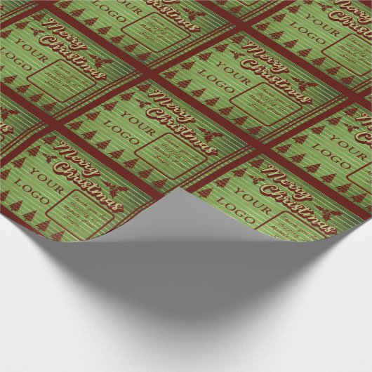 Retro  Stijl Logo of Fototekst Kerstmis Cadeaupapier (Hoek)