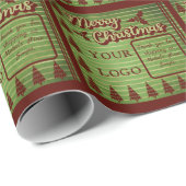 Retro  Stijl Logo of Fototekst Kerstmis Cadeaupapier (Rol Hoek)