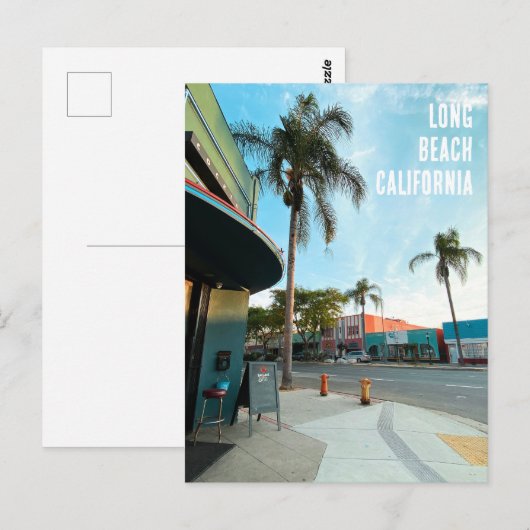Retro stijl Long Beach Californië Briefkaart (Voorkant / Achterkant)