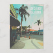 Retro stijl Long Beach Californië Uitnodiging Briefkaart (Voorkant)
