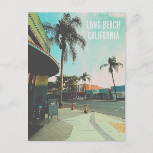 Retro stijl Long Beach Californië Uitnodiging Briefkaart (Voorkant)