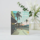 Retro stijl Long Beach Californië Uitnodiging Briefkaart (Staand voorkant)