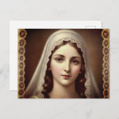 Retro stijl Maagd Maria Briefkaart (Voorkant / Achterkant)
