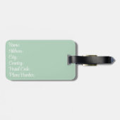 Retro stijl madeliefjes in bloei op groene achterg bagagelabel (Achterkant horizontaal)