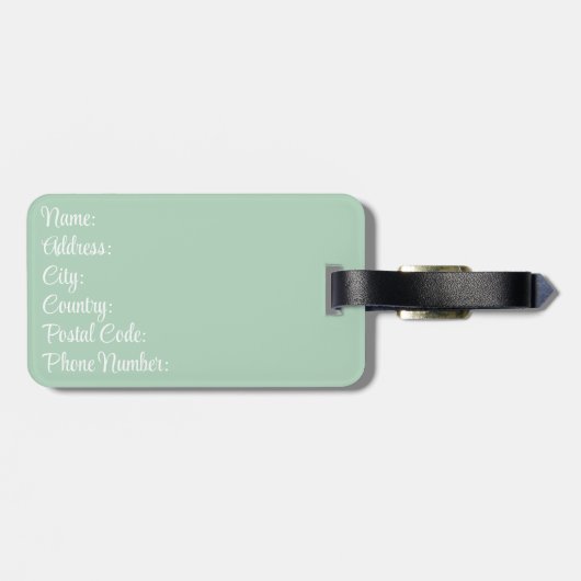 Retro stijl madeliefjes in bloei op groene achterg bagagelabel (Achterkant horizontaal)