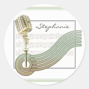 Retro stijl MIC gepersonaliseerde Stickers