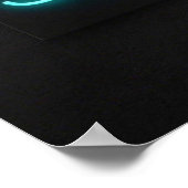 Retro-stijl ‘Mom Squad’ neon roze en blauwgroen Poster (Hoek)