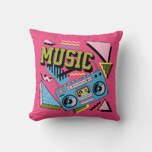Retro stijl muziek boombox ontwerp kussen