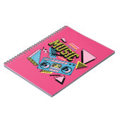 Retro stijl muziek boombox ontwerp notitieboek (Linkerzijde)