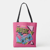 Retro stijl muziek boombox ontwerp tote bag (Achterkant)
