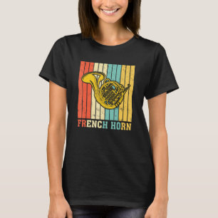 retro stijl muziek Franse hoorn T-shirt