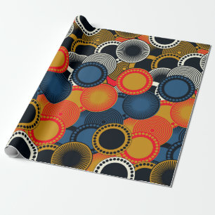 retro stijl naadloze patroongeometrische cirkels i cadeaupapier
