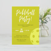 Retro Stijl Neon Geel Thema Pickleball Verjaardag Kaart (Staand voorkant)